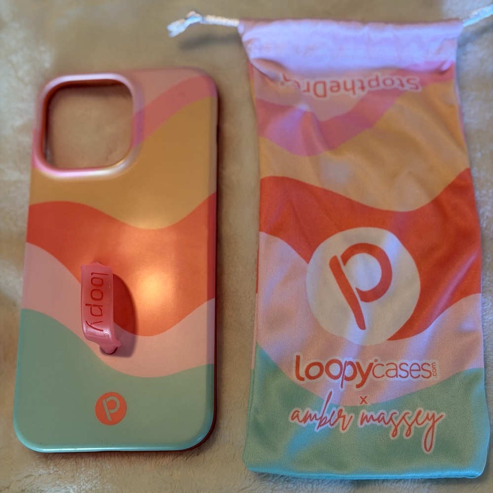 Loopy Case iPhone 14 Pro Max – Sweet Sorbet x Amber Massey Matte (Righty)